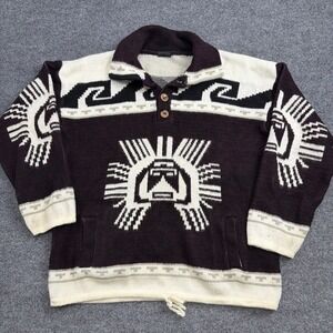Genesis‎ Made In Otavalo Ecuador Wool Aztec Mens XL Sweatshirt Tejidos Style VTG